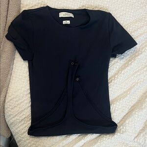 Babaton Navy Bodysuit Top